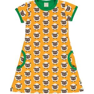 Maxomorra Playful Sheep Print Kids Dress Sz 110-116